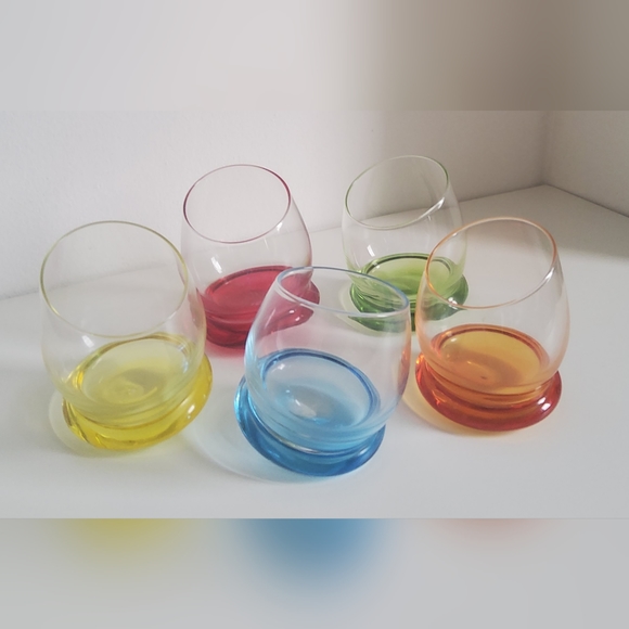 Small Bohemian Crazy Crystal Glasses set of 5 - Picture 3 of 6